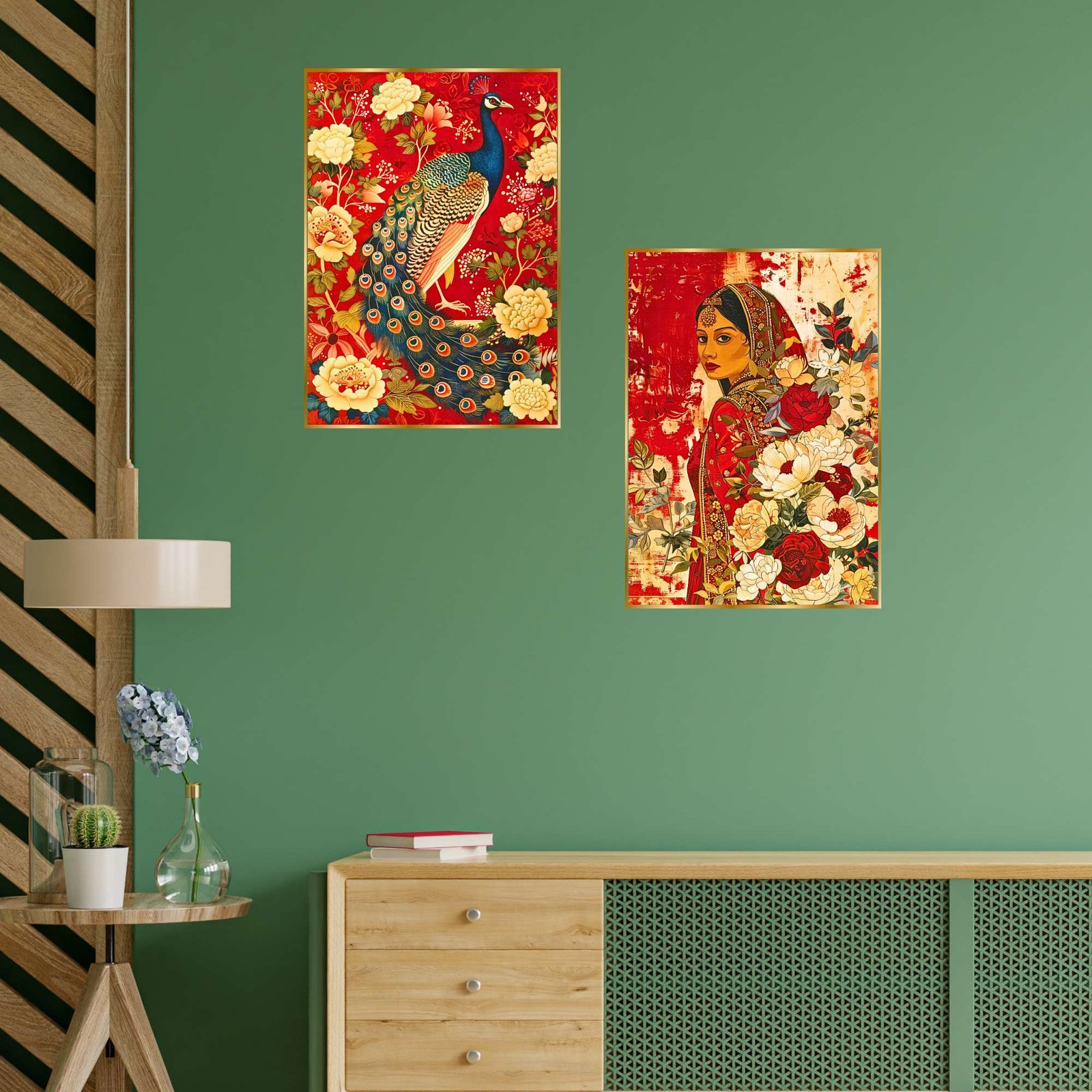 Set of Two Wall Paintings for Wall Dacoration Golden Framed Wall Paintings for Living Room & Bedroom Wall Art for Home Decoration & Office Wall Décor (14x11 inch CH-GD2-3) - Image 2