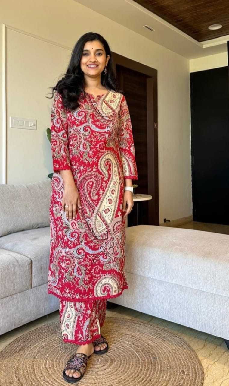 Women's Cotton Printed Straight Kurti with Pant Two Piece Co-ord Set - Image 2
