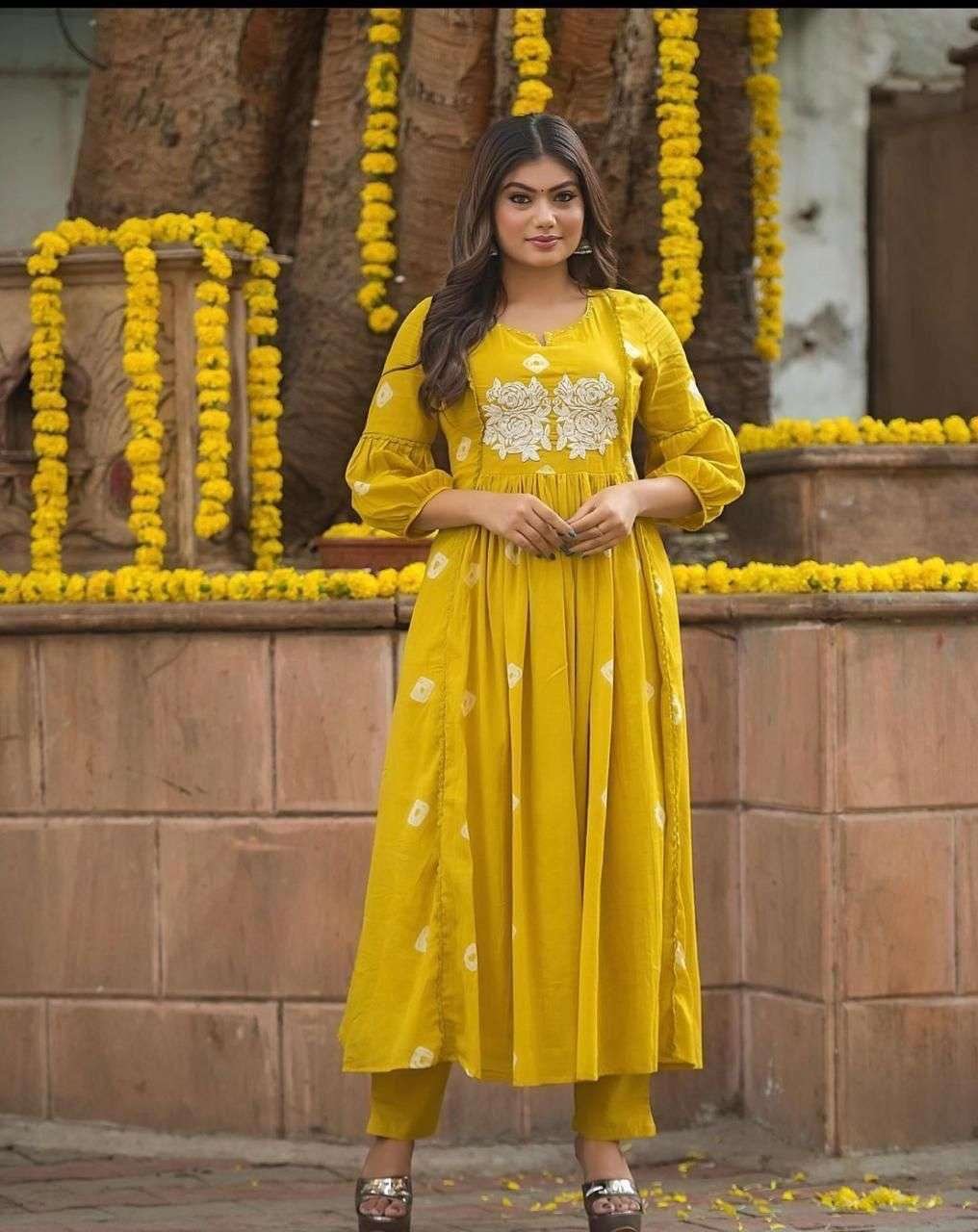Women's Cotton Hand Block Printed Anarkali Kurti - Image 2