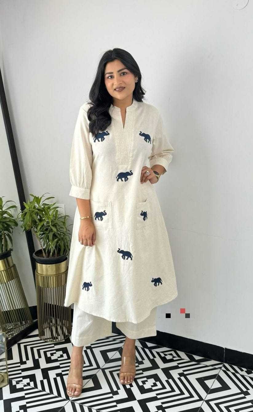 Women's Cotton Printed Straight Kurti with Pant and Dupatta set - Image 2