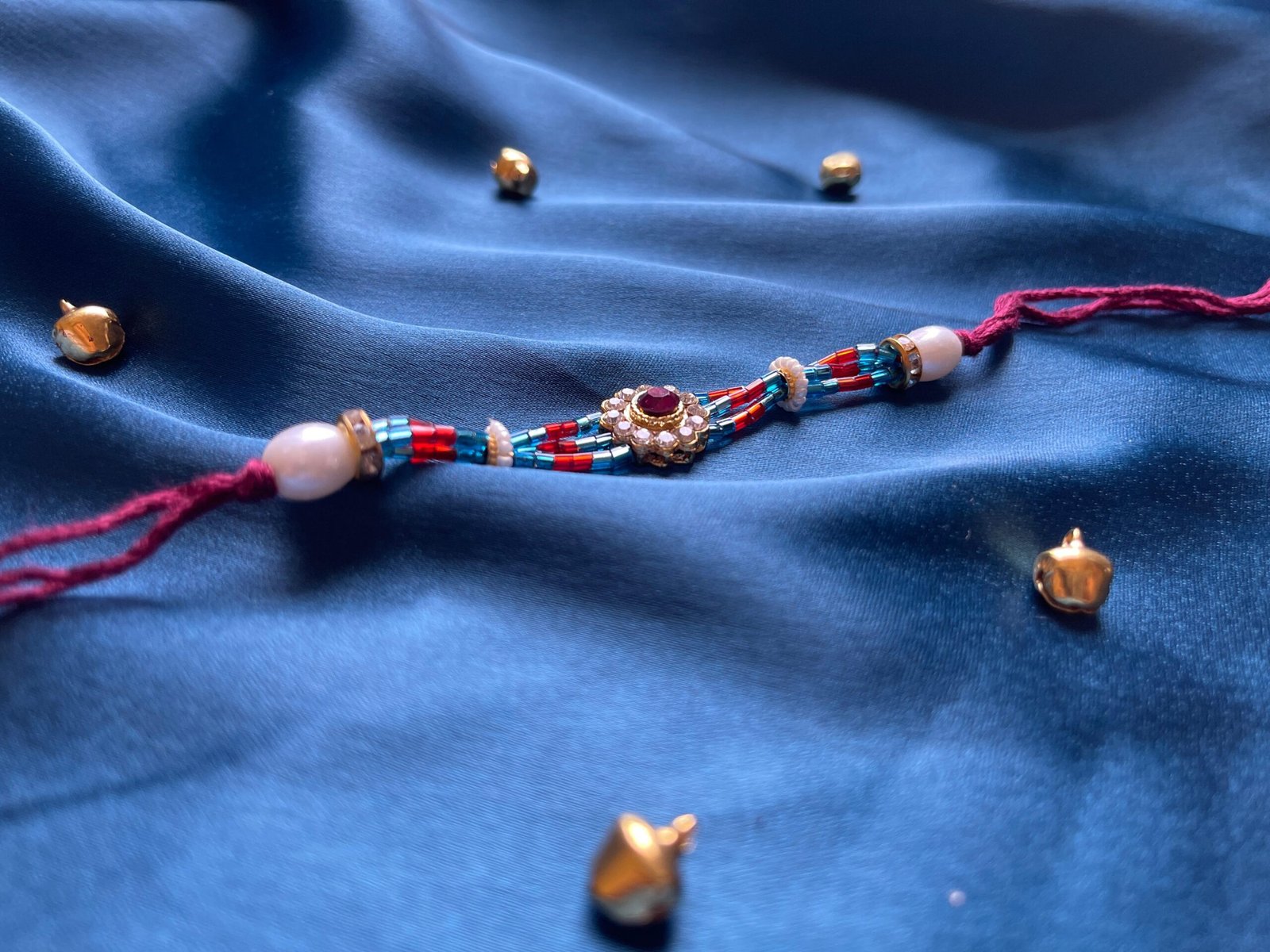 Set of 5 Premium Designer Rakhi Combo for Brother – Handcrafted Beaded, Pearl & Crystal Rakhis with Om & Sacred Motifs (Special Festival Offer at ₹999) - Image 5