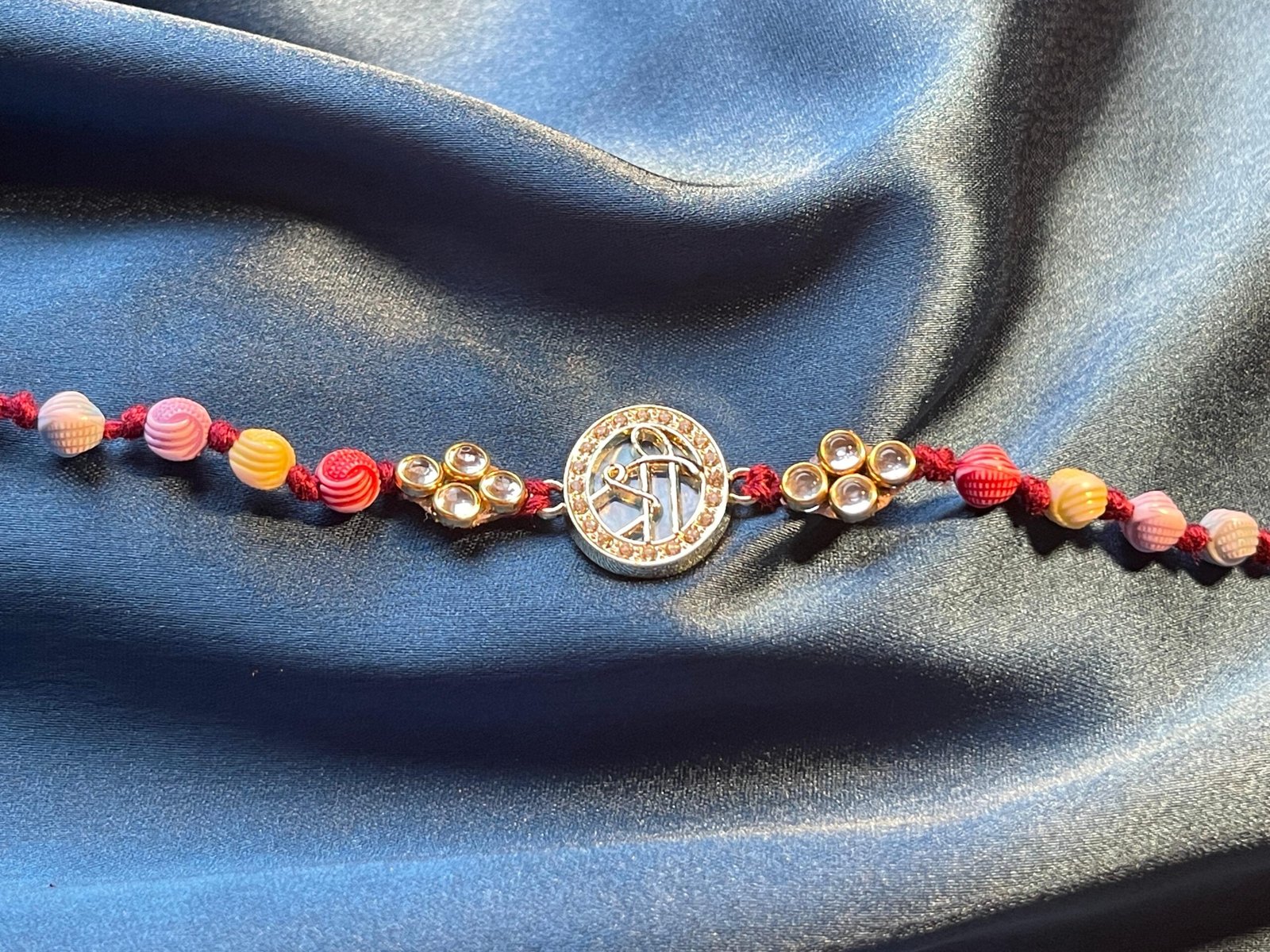 Set of 5 Premium Designer Rakhi Combo for Brother – Handcrafted Beaded, Pearl & Crystal Rakhis with Om & Sacred Motifs (Special Festival Offer at ₹999) - Image 4